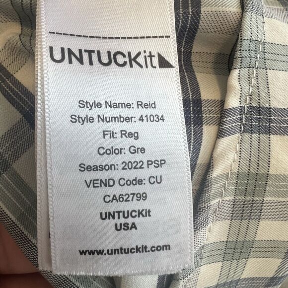 Untuckit Button Up Shirt Reid #41034 Color Green Size XXL - Picture 4 of 7